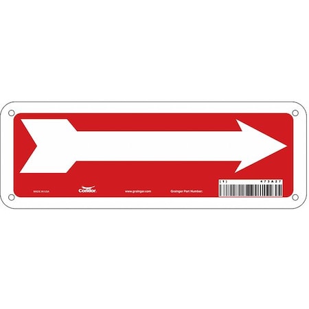 Condor Exit Sign, Aluminum, 10" W, 3-1/2" H, Pictogram Only, Red, White 473A27