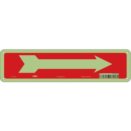 Condor Exit Sign, Plastic, 14" W, 3-1/2" H, Pictogram Only, Red, White 473A36