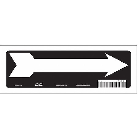 Condor Exit Sign, Vinyl, 10" W, 3-1/2" H, Black, White 473A48