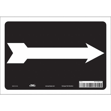 Condor Exit Sign, Vinyl, 10" W, 7" H, Pictogram Only, Black, White 473A53