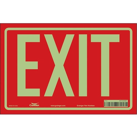 Condor Exit Sign, Vinyl, 12" W, 8" H, Red 473A61