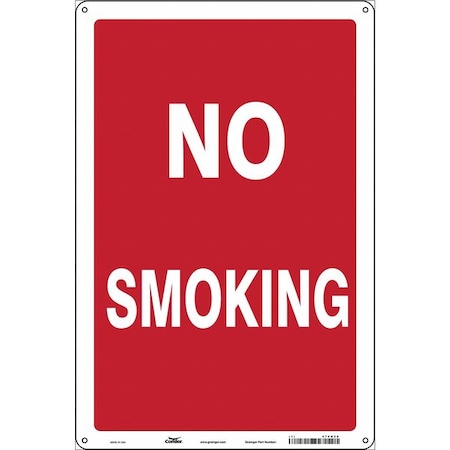 Condor No Header, No Smoking, 12 in W x 18 in H, Vertical Rectangle, Aluminum 474D20
