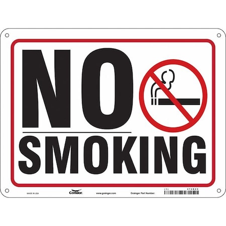 Condor No Header, No Smoking, 24 in W x 18 in H, Horizontal Rectangle, Aluminum 474D25