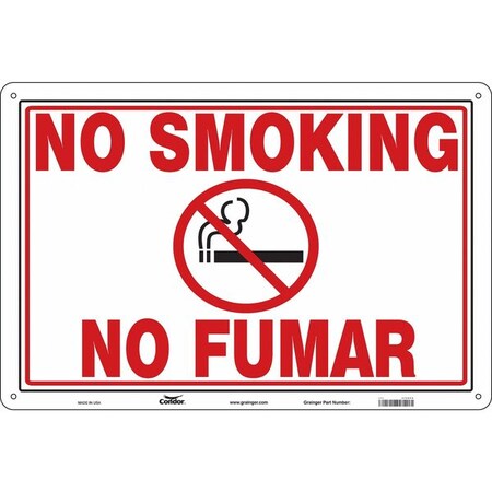 Condor No Header, No Smoking/No Fumar, 36 in W x 24 in H, Horizontal Rectangle, Polyethylene 474D42
