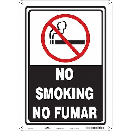 Condor Safety Sign, 14 in H, 10" W, Polyethylene, Vertical Rectangle, English, Spanish, 474D47 474D47