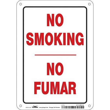 Condor Safety Sign, 10" H, 7 in W, Polyethylene, Horizontal Rectangle, English, Spanish, 474D54 474D54