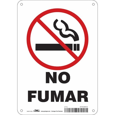 Condor No Header, No Fumar, 7 in W x 10 in H, Horizontal Rectangle, Aluminum 474D60
