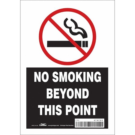 Condor Safety Sign, 10" H, 7 in W, Vinyl, Horizontal Rectangle, English, 474F92 474F92