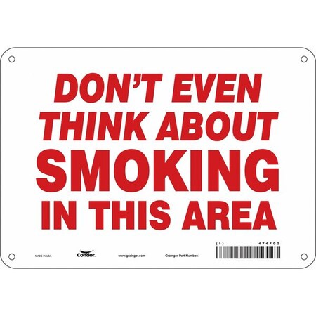 Condor Safety Sign, 7" H, 10" W, Polyethylene, Vertical Rectangle, English, 474F02 474F02