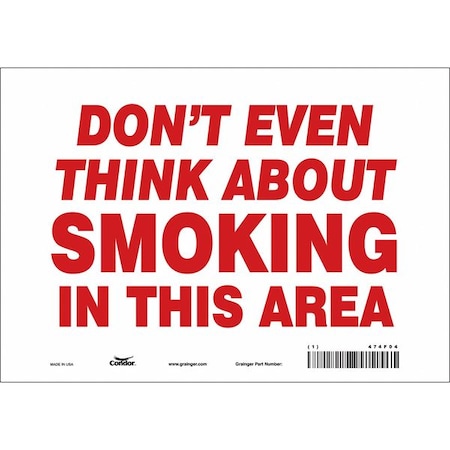 Condor Safety Sign, 7" H, 10" W, Vinyl, Vertical Rectangle, English, 474F04 474F04