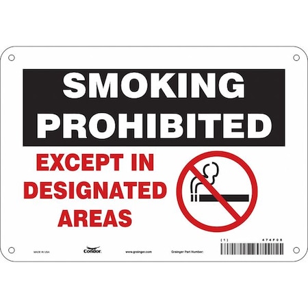 Condor Safety Sign, 7" H, 10" W, Polyethylene, Vertical Rectangle, English, 474F08 474F08