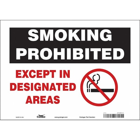Condor Safety Sign, 10" H, 14 in W, Vinyl, Horizontal Rectangle, English, 474F11 474F11