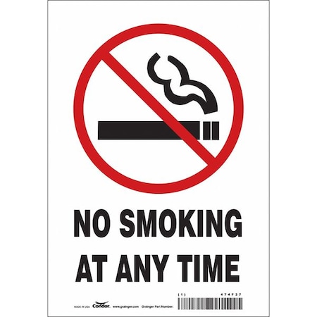 Condor Safety Sign, 10" H, 7 in W, Vinyl, Horizontal Rectangle, English, 474F37 474F37