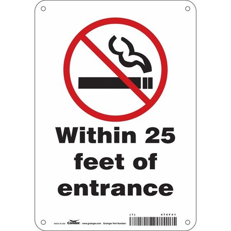 Condor Safety Sign, 10" H, 7 in W, Polyethylene, Horizontal Rectangle, English, 474F41 474F41