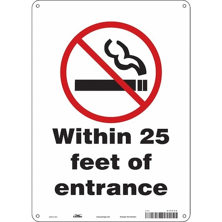 Condor Safety Sign, 14 in H, 10" W, Polyethylene, Vertical Rectangle, English, 474F42 474F42