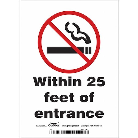 Condor Safety Sign, 7" H, 5 in W, Vinyl, Vertical Rectangle, English, 474F43 474F43