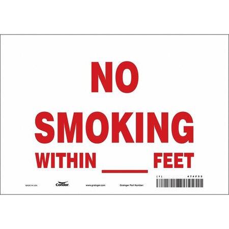 Condor Safety Sign, 7" H, 10" W, Vinyl, Vertical Rectangle, English, 474F55 474F55