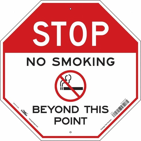 Condor No Header, No Smoking Beyond This Point, 24 in W x 24 in H, Square, Aluminum 474G08