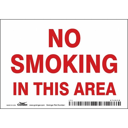 Condor Safety Sign, 3 1/2 in H, 5 in W, Vinyl, Horizontal Rectangle, English, 474G38 474G38