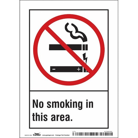 Condor Safety Sign, 7" H, 5 in W, Vinyl, Vertical Rectangle, English, 474G54 474G54