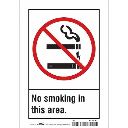 Condor Safety Sign, 10" H, 7 in W, Vinyl, Horizontal Rectangle, English, 474G55 474G55