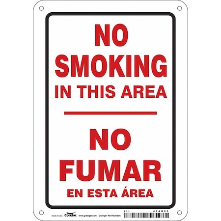 Condor Safety Sign, 10" H, 7 in W, Polyethylene, Horizontal Rectangle, English, Spanish, 474G65 474G65