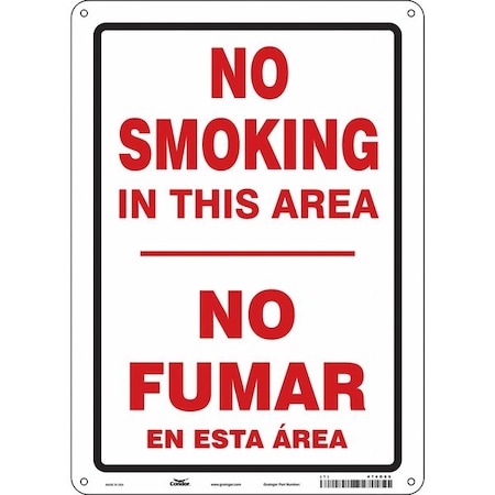 Condor Safety Sign, 14 in H, 10" W, Polyethylene, Vertical Rectangle, English, Spanish, 474G66 474G66