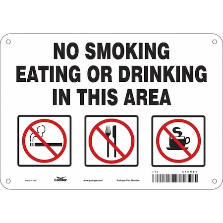 Condor Safety Sign, 7" H, 10" W, Polyethylene, Vertical Rectangle, English, 474H81 474H81
