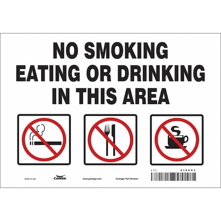 Condor Safety Sign, 7" H, 10" W, Vinyl, Vertical Rectangle, English, 474H83 474H83