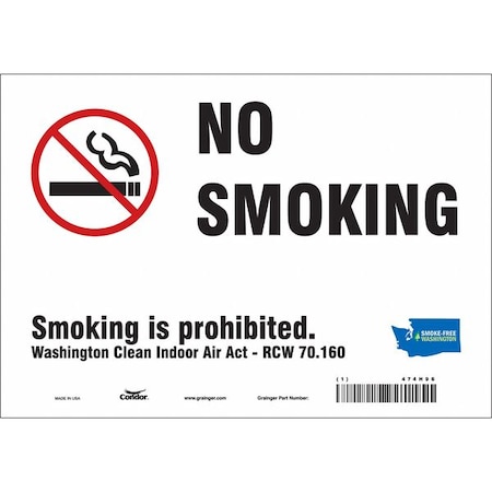 Condor Safety Sign, 7" H, 10" W, Vinyl, Vertical Rectangle, English, 474H96 474H96