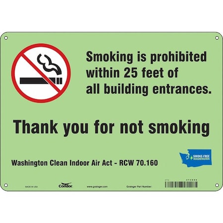 Condor Safety Sign, 10" H, 14 in W, Horizontal Rectangle, English, 474H99 474H99