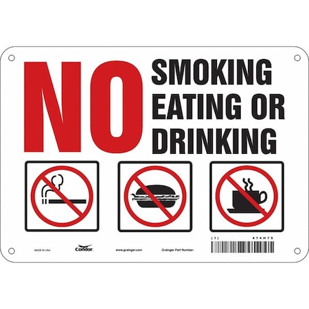 Condor Safety Sign, 7" H, 10" W, Polyethylene, Vertical Rectangle, English, 474H75 474H75