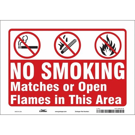 Condor Safety Sign, 7" H, 10" W, Vinyl, Vertical Rectangle, English, 474H35 474H35