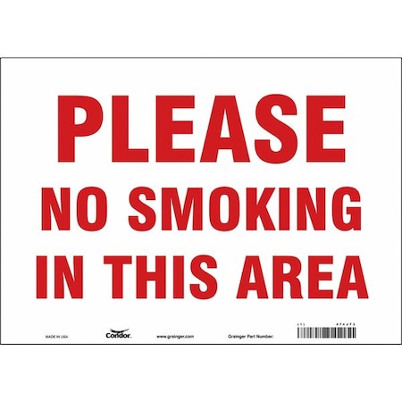 Condor Safety Sign, 10" H, 14 in W, Vinyl, Horizontal Rectangle, English, 474J73 474J73