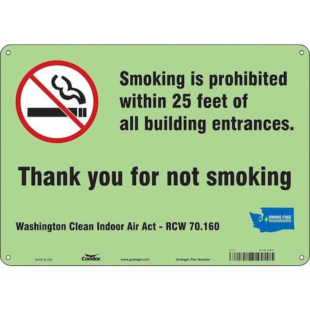 Condor Safety Sign, 10" H, 14 in W, Polyethylene, Horizontal Rectangle, English, 474J03 474J03