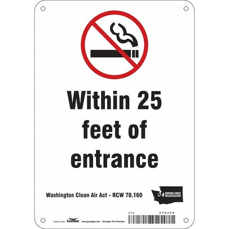 Condor Safety Sign, 10" H, 7 in W, Polyethylene, Horizontal Rectangle, English, 474J08 474J08