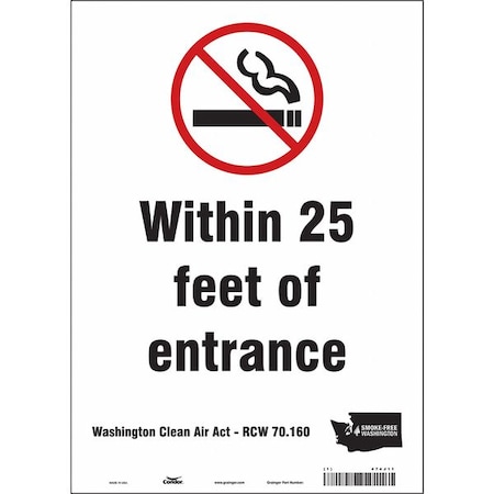 Condor Safety Sign, 14 in H, 10" W, Vinyl, Vertical Rectangle, English, 474J11 474J11