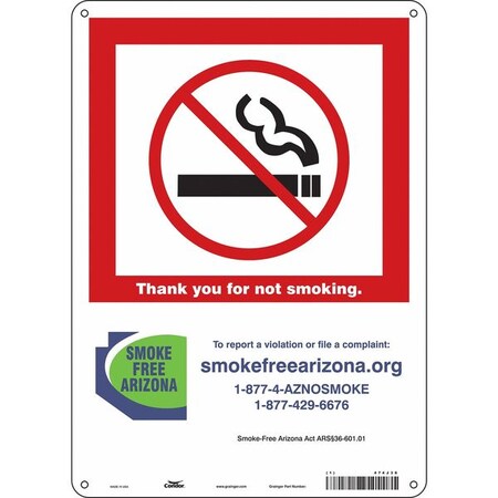 Condor Safety Sign, 14 in H, 10" W, Polyethylene, Vertical Rectangle, English, 474J36 474J36