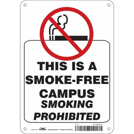 Condor Safety Sign, 10" H, 7 in W, Polyethylene, Horizontal Rectangle, English, 474K83 474K83