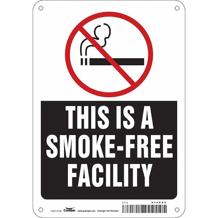 Condor Safety Sign, 10" H, 7 in W, Polyethylene, Horizontal Rectangle, English, 474K89 474K89