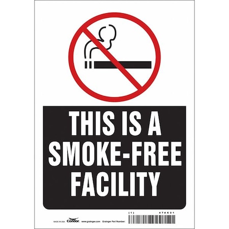 Condor Safety Sign, 10" H, 7 in W, Vinyl, Horizontal Rectangle, English, 474K91 474K91