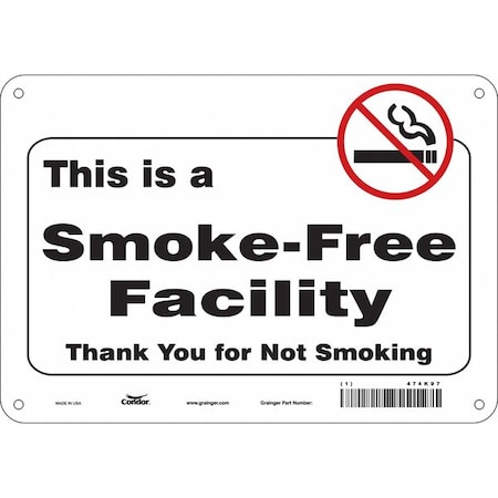 Condor Safety Sign, 7" H, 10" W, Polyethylene, Vertical Rectangle, English, 474K97 474K97