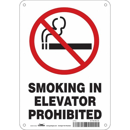 Condor Safety Sign, 10" H, 7 in W, Polyethylene, Horizontal Rectangle, English, 474K02 474K02