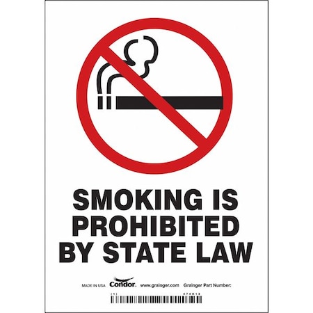Condor Safety Sign, 7" H, 5 in W, Vinyl, Vertical Rectangle, English, 474K12 474K12