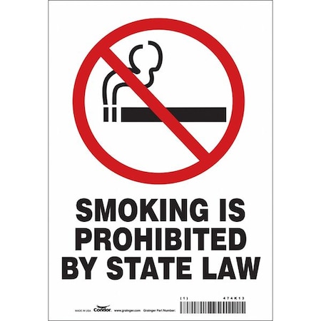 Condor Safety Sign, 10" H, 7 in W, Vinyl, Horizontal Rectangle, English, 474K13 474K13