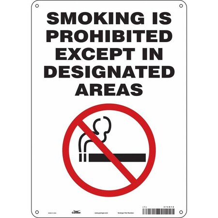 Condor Safety Sign, 14 in H, 10" W, Polyethylene, Vertical Rectangle, English, 474K18 474K18