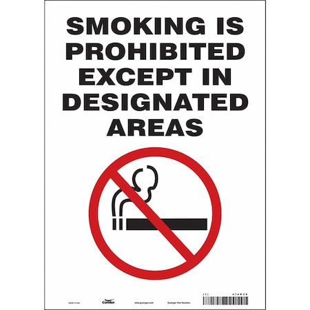 Condor Safety Sign, 14 in H, 10" W, Vinyl, Vertical Rectangle, English, 474K20 474K20