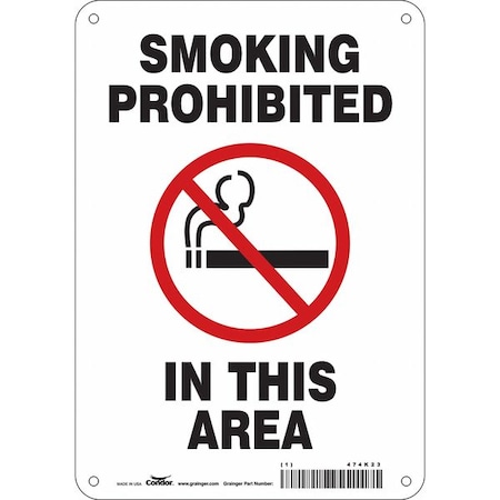 Condor Safety Sign, 10" H, 7 in W, Polyethylene, Horizontal Rectangle, English, 474K23 474K23