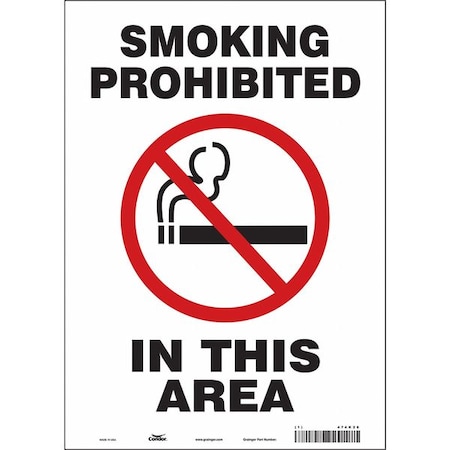 Condor Safety Sign, 14 in H, 10" W, Vinyl, Vertical Rectangle, English, 474K26 474K26