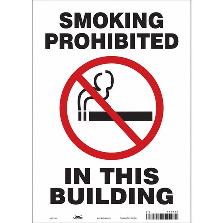 Condor Safety Sign, 14 in H, 10" W, Vinyl, Vertical Rectangle, English, 474K32 474K32